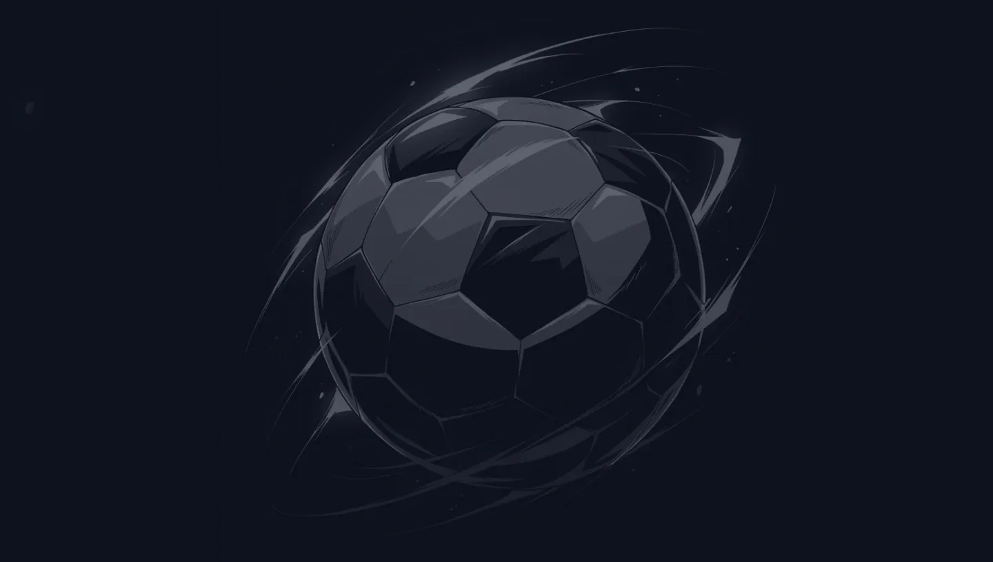 Dunkler Fußball mit Lichtspuren als Motiv für mobiles Spielen und Wetten